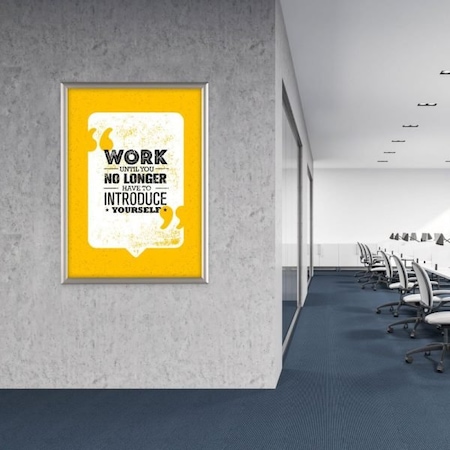 M&T Displays Opti Frame 22 in. X 28 in. Poster Size, 1 in. Silver Color Profile, Safety Corner, Single Packed UCP255N022X7000